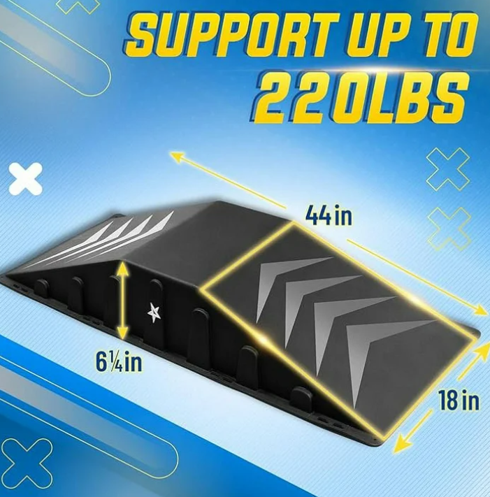 Yes4All Single-Piece Skateboard Ramp, Bike Ramp, Skate Ramp - Design for Beginners, More Durable, Safe, Capacity 220Lbs