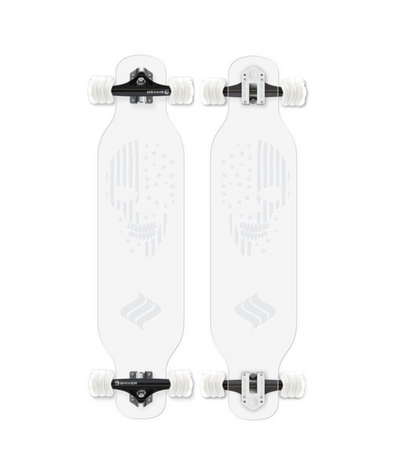 Shark Wheel Clear Skull Complete Longboard with Lights