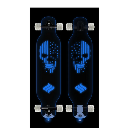 Shark Wheel Clear Skull Complete Longboard with Lights