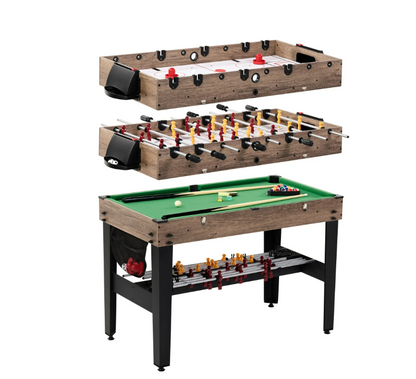 48" 3-in-1 Multi Game, Pool Table, Air Hockey, Foosball Table, by MD Sports