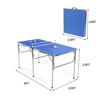 Costway 60'' Portable Table Tennis Ping Pong Folding Table with Accessories Indoor Game