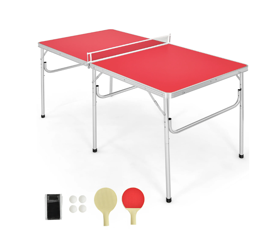 Costway 60'' Portable Table Tennis Ping Pong Folding Table with Accessories Indoor Game