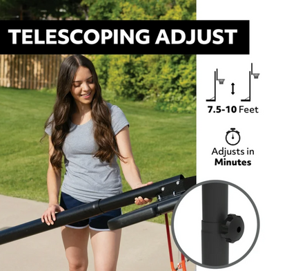 Lifetime 44-Inch Impact Portable Basketball Hoop with Telescoping Adjustment & Classic Rim – Model 90759-Outdoor Play