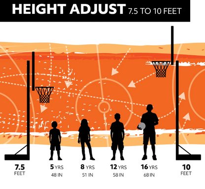 Lifetime 44-Inch Impact Portable Basketball Hoop with Telescoping Adjustment & Classic Rim – Model 90759-Outdoor Play