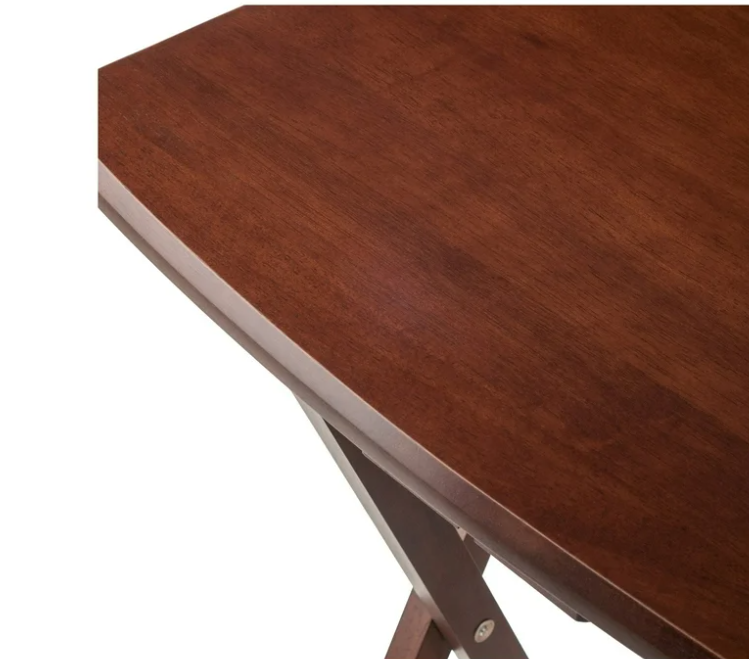 Winsome Dylan 5-Piece Oversized Folding Snack Table Set, Walnut Finish