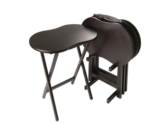 Winsome Skippy 5-Piece Snack Table Set, Peanut Top, Espresso Finish