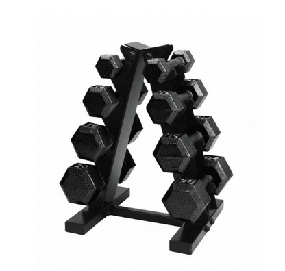 Cap Barbell 100 lb Cast Iron Hex Dumbbell Weight Set with Rack, Black