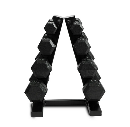 Cap Barbell 100 lb Cast Iron Hex Dumbbell Weight Set with Rack, Black