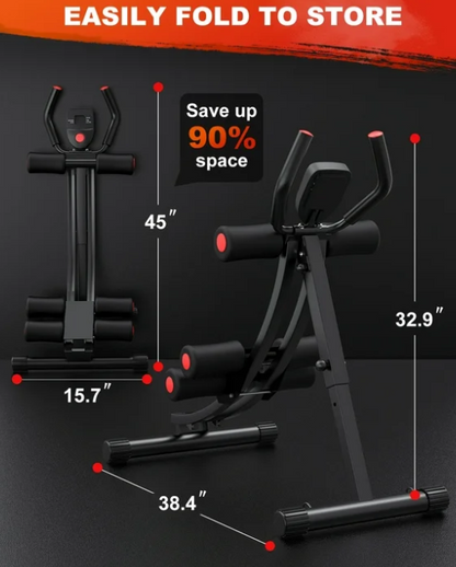 GIKPAL Foldable Ab Machine, Ab Workout Equipment for Home Gym,Core & Abdominal Trainer Fitness Equipment Max 440lbs with LCD Display