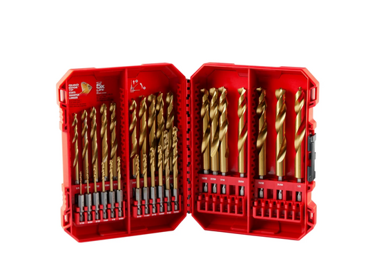 Milwaukee Tool SHOCKWAVE Impact Duty RED HELIX Titanium Drill Bit Set &hyphen; 29PC