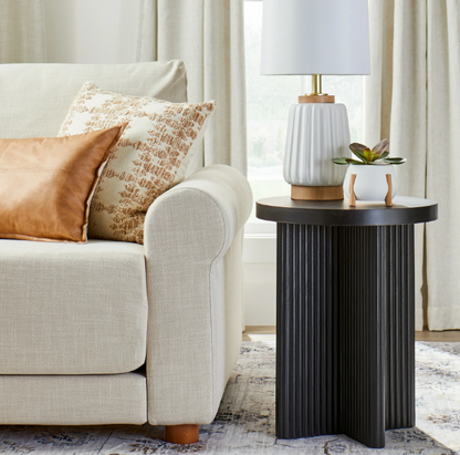 Better Homes & Gardens Lillian Fluted End Table, Natural Pine Finish