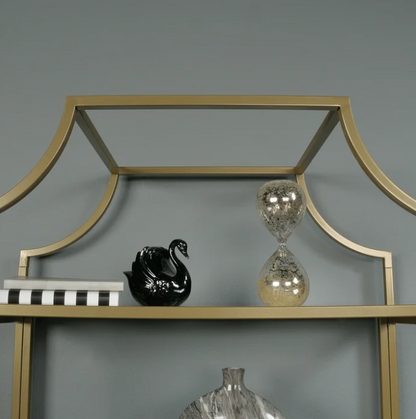 Better Homes & Gardens 71" Nola 5 Shelf Etagere Bookcase, Gold Finish