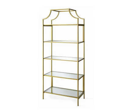 Better Homes & Gardens 71" Nola 5 Shelf Etagere Bookcase, Gold Finish