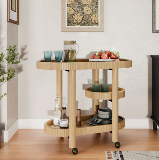Beautiful Drew Bar Cart by Drew Barrymore, Warm Honey