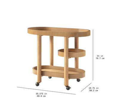 Beautiful Drew Bar Cart by Drew Barrymore, Warm Honey