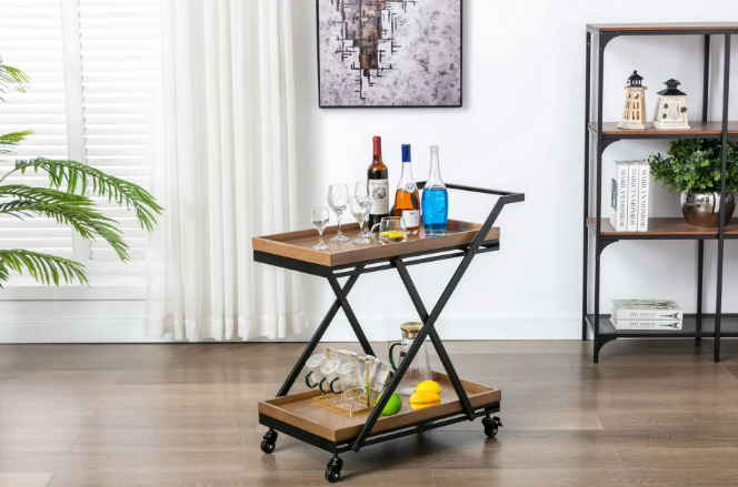 Better Homes & Gardens Entertainment Cart, Wood and Black