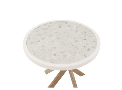 Better Homes & Gardens Paige 27" Round Outdoor Tile Top Bistro Table, White