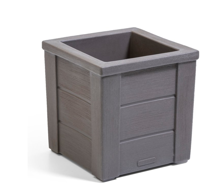 Step2 Lakewood 16" Resin Dark Cedar Indoor Outdoor Planter 2 Pack