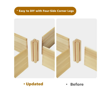 Gymax Raised Garden Bed 92.5x95x11in Wooden Garden Box Planter Container U-Shaped Bed