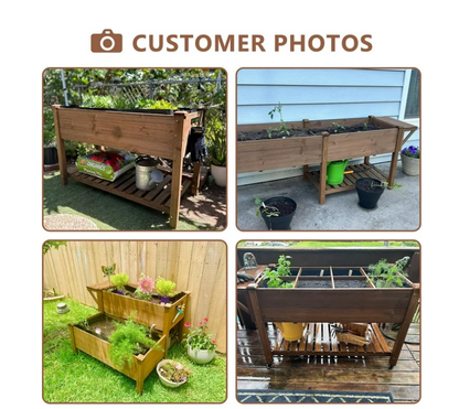 PETSCOSSET Large Raised Garden Bed Outdoor Wooden Planter Box with Legs for Gardening