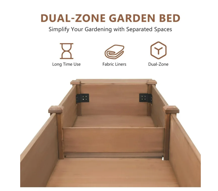 PETSCOSSET Large Raised Garden Bed Outdoor Wooden Planter Box with Legs for Gardening