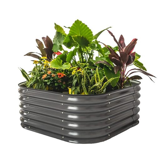 Vego Garden Raised 17" Tall 4 in 1 Modular Metal Raised Gardening Beds Kit Metal Planter Box Modern