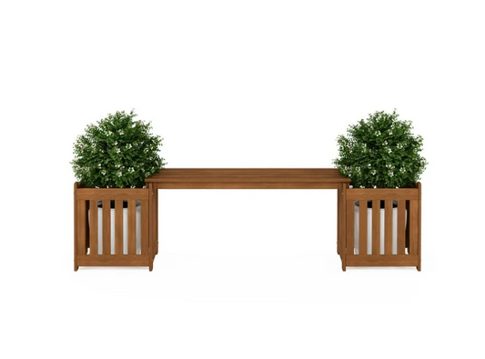 Furinno Tioman Outdoor Hardwood Lifestyle Planter Box with Seater