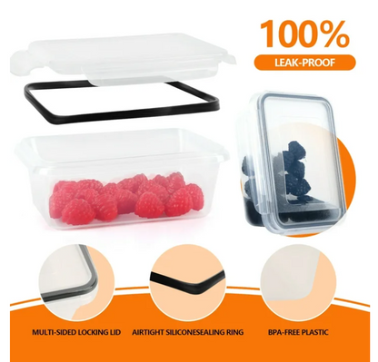 48 PCS Plastic Food Storage Containers with Lids (24 Containers & 24 Lids), Leakproof BPA-Free Containers for Kitchen Organization, Meal Prep, Reusable Lunch Container