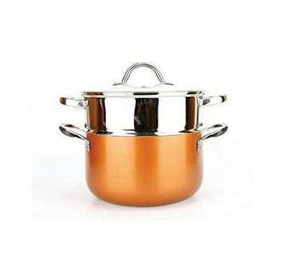 Copper H-02628 Pan 10-Piece Luxury Induction Cookware Set Non-Stick w/ Lids