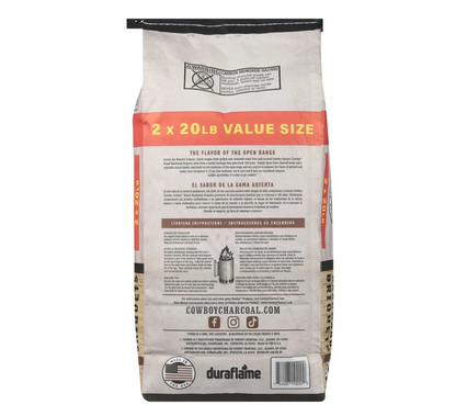 (3 pack) Cowboy Hardwood Charcoal Briquets, 20 Pounds Each (Pack of 2, 40 Pound Total)