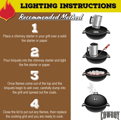 (3 pack) Cowboy Hardwood Charcoal Briquets, 20 Pounds Each (Pack of 2, 40 Pound Total)