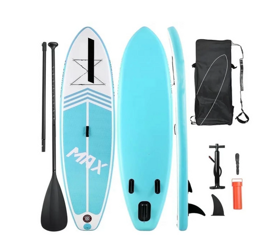 10' Inflatable Stand up Paddle Board 6' Thick SUP Paddle Board with Paddleboard Accessories Triple Action Pump Fishing Green