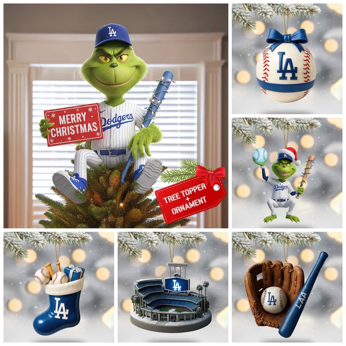 COMBO LAD CHRISTMAS TREE TOPPER WITH ORNAMENT DAT