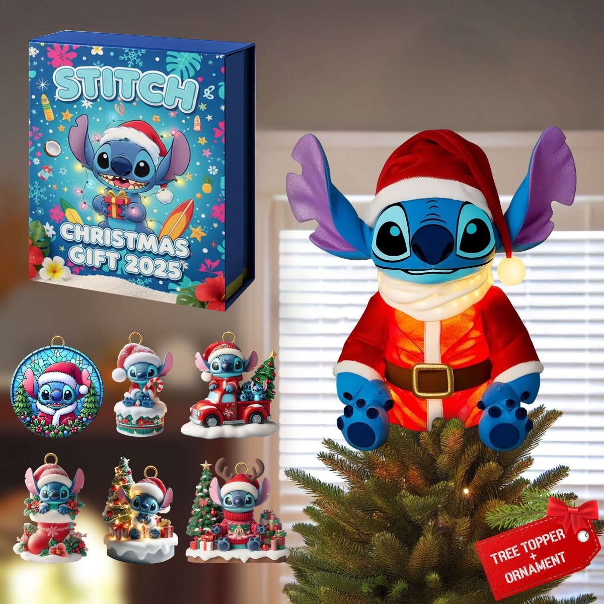 COMBO STC CHRISTMAS TREE TOPPER WITH ORNAMENT DAT