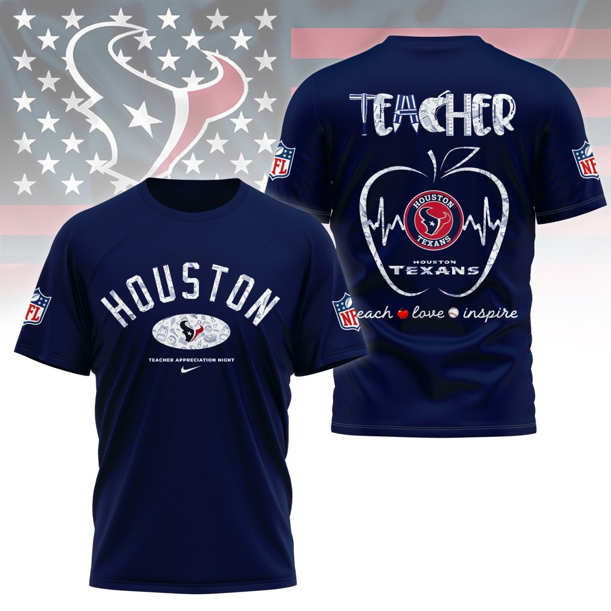 HTX PREMIUM 3D TEACHER APPRECIATION DAY SHIRT NY