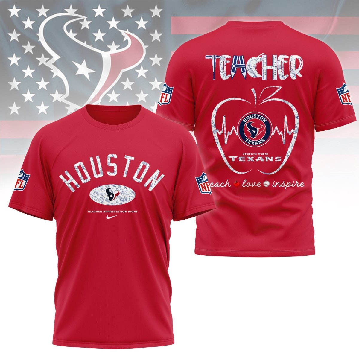 HTX PREMIUM 3D TEACHER APPRECIATION DAY SHIRT NY