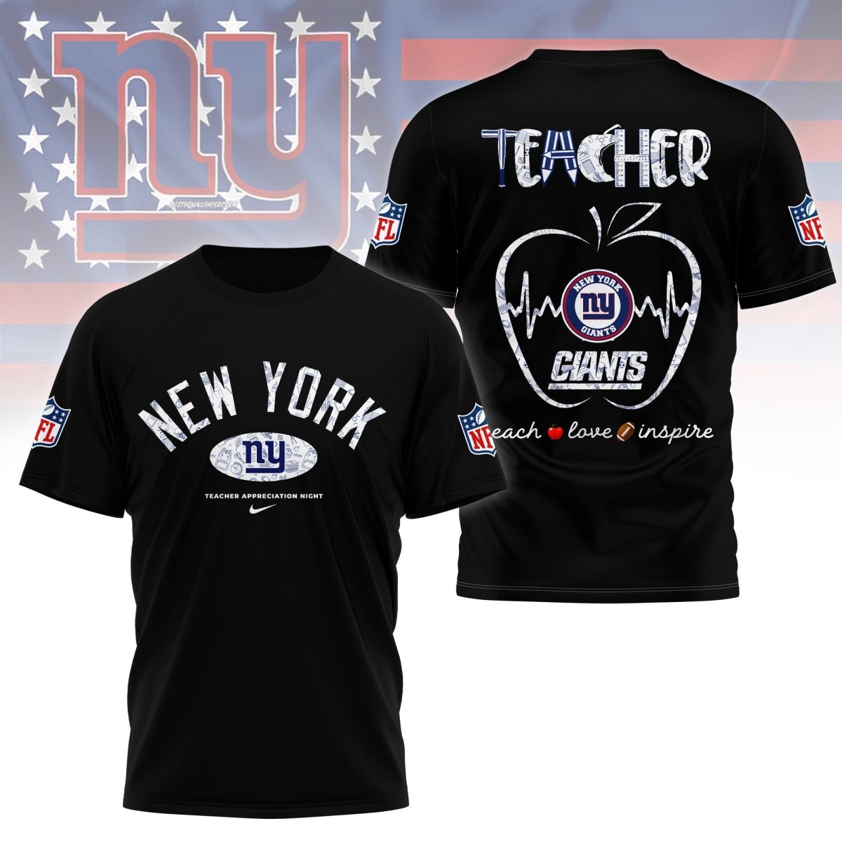 NYG PREMIUM 3D TEACHER APPRECIATION DAY SHIRT NY