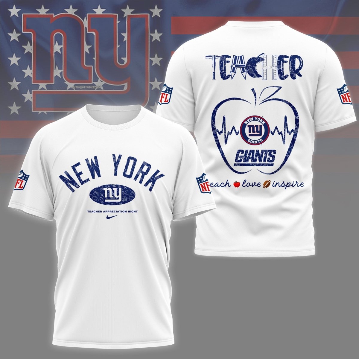 NYG PREMIUM 3D TEACHER APPRECIATION DAY SHIRT NY