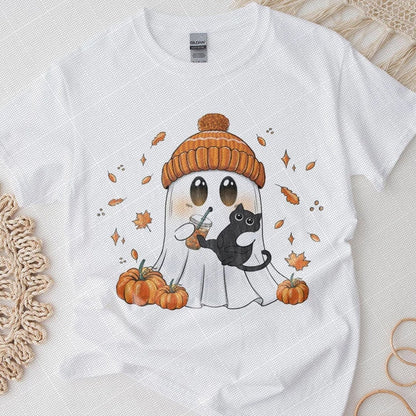 Premium Halloween 2025 Boo hug black cat T-Shirt