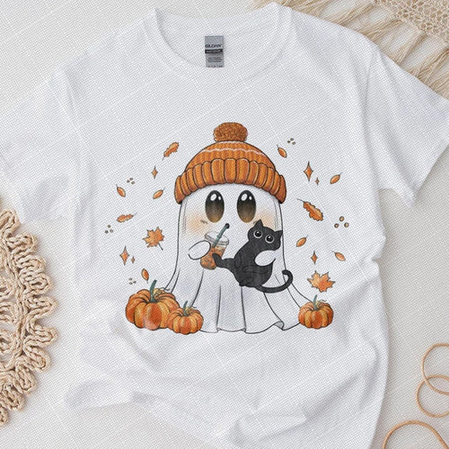 Premium Halloween 2025 Boo hug black cat T-Shirt