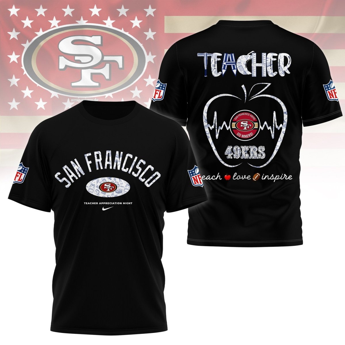 SF49 PREMIUM 3D TEACHER APPRECIATION DAY SHIRT NY